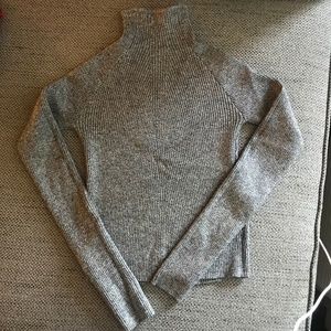 Bershka Mock Neck Ribbed Knit Sweater